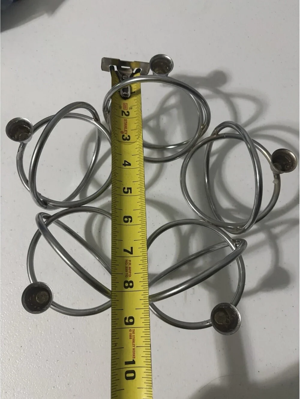 Vintage 1970’s Space Age Chrome Loop Taper Candle Holder Holds 5 Candles